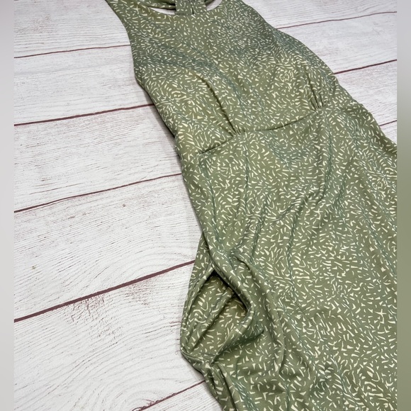 Prana Jewel Lake Summer Dress - S - Juniper Green Sharkstooth Midi High Neck - Picture 5 of 16